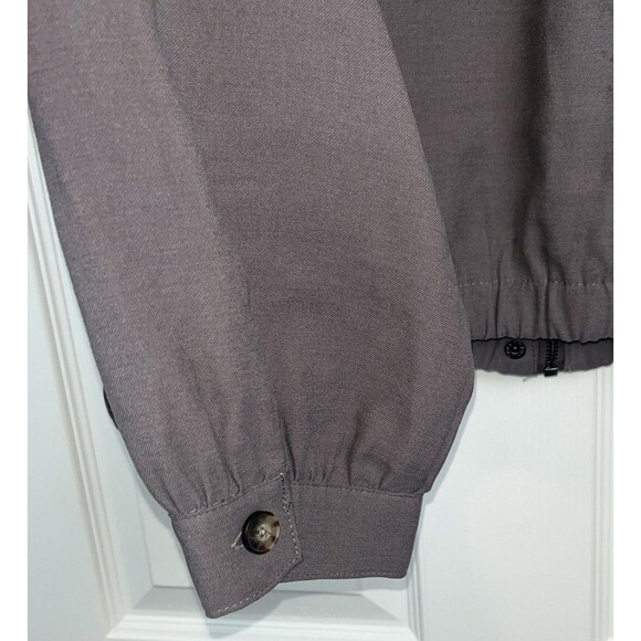 Nine West Taupe Gray Lightweight Bomber Jacket Full Zip Elastic Hem Women’s L - Picture 9 of 16